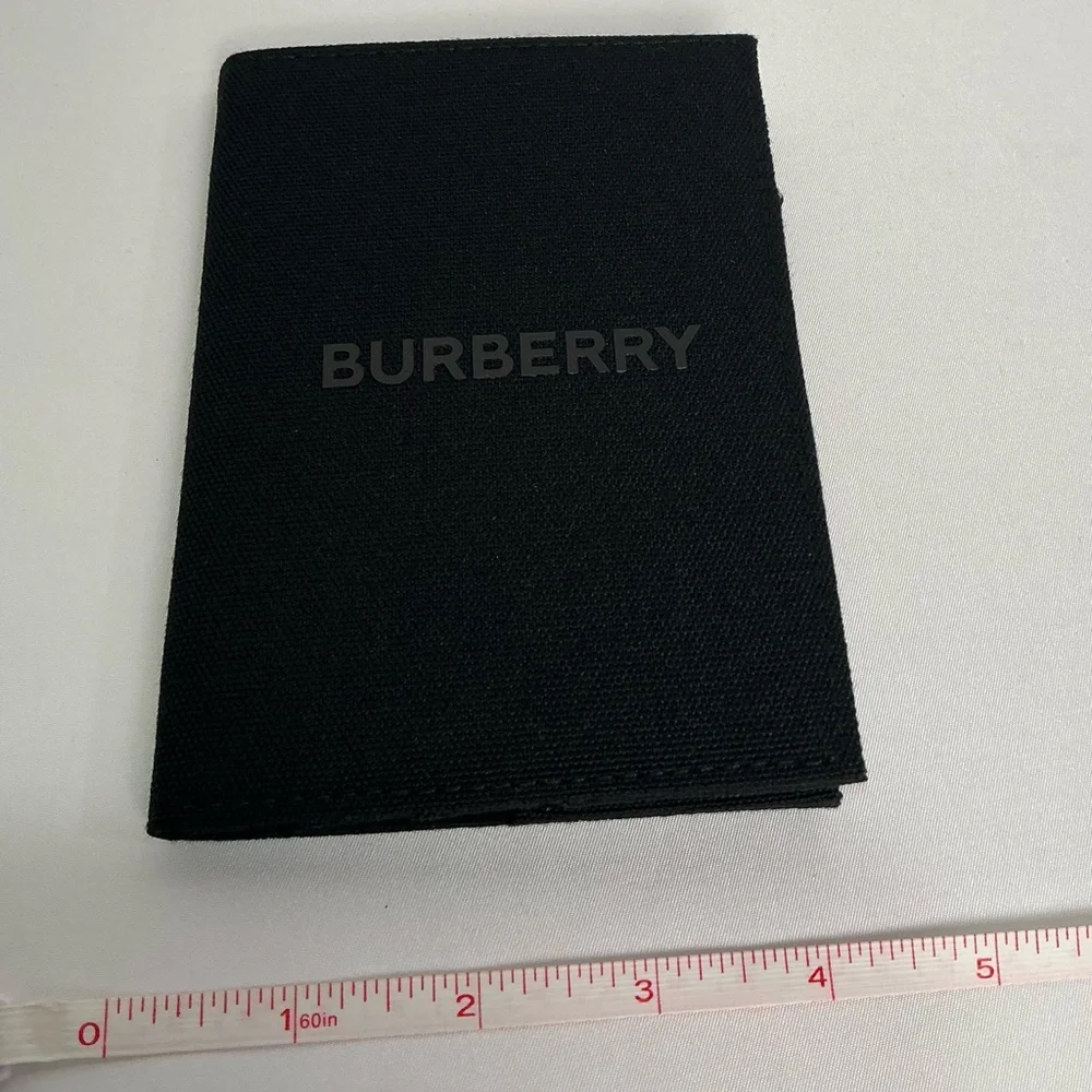 Burberry Black Canvas Passport Card Holder
